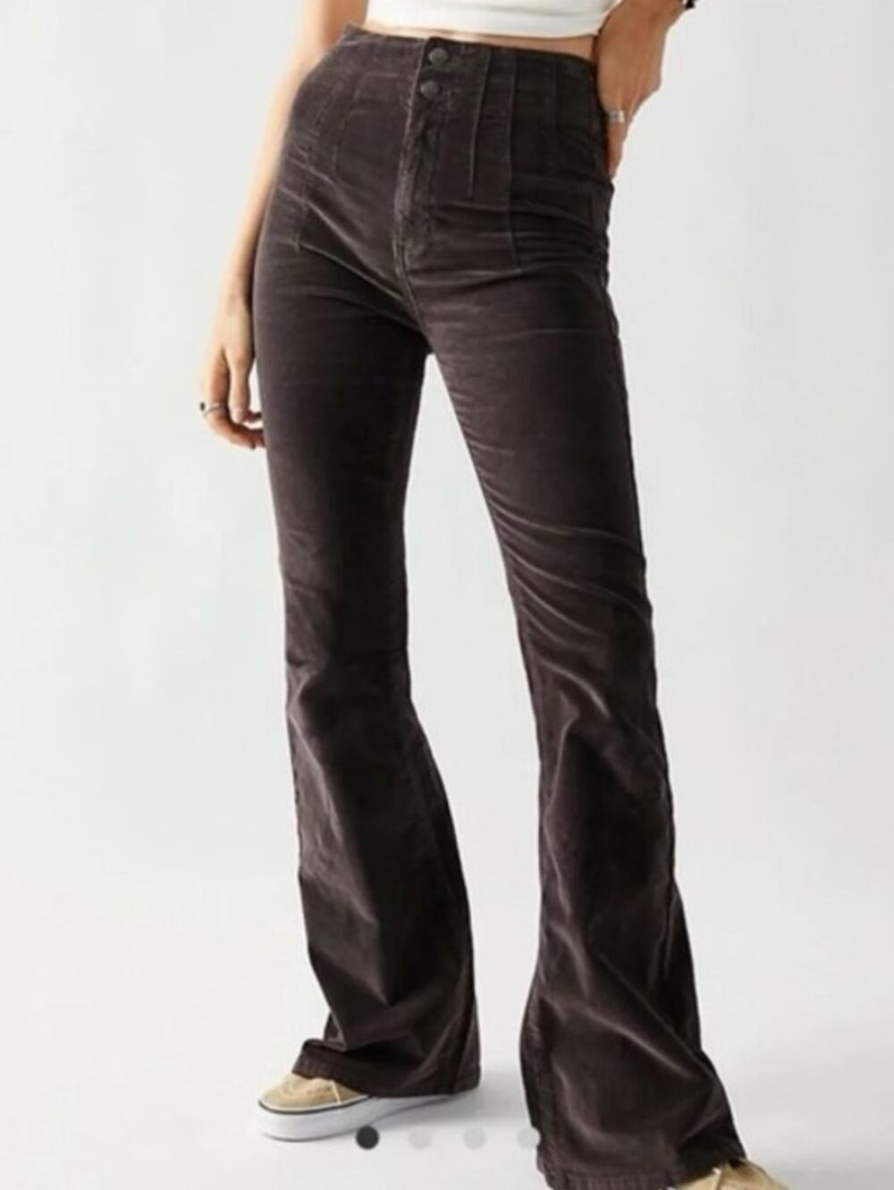 We the Free People Jayde Cord Flare Jeans Brown 25 Boho Gypsy Hippie